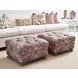 Winslow Red Fabric 27" Upholstered Ottoman with Nailhead Trim