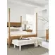 Lagunita White Fabric Upholstered Bench