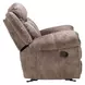 Zubaida Chocolate Glider Reclining 87" Sofa with Console and USB Charging