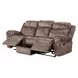 Zubaida Chocolate Glider Reclining 87" Sofa with Console and USB Charging
