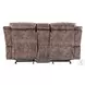 Zubaida Two Tone Chocolate Velvet Reclining 78" Loveseat and Console with USB Charging