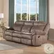 Zubaida Two Tone Chocolate Velvet Reclining 78" Loveseat and Console with USB Charging