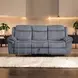 Zubaida Gray Glider Reclining 87" Sofa with Console and USB Charging