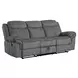 Zubaida Gray Glider Reclining 87" Sofa with Console and USB Charging