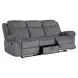 Zubaida Gray Glider Reclining 87" Sofa with Console and USB Charging