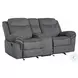 Zubaida Two Tone Gray Velvet Reclining 78" Loveseat and Console with USB Charging