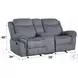 Zubaida Two Tone Gray Velvet Reclining 78" Loveseat and Console with USB Charging