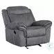Zubaida Two Tone Gray Velvet Glider Recliner