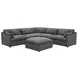 Hobson Charcoal Performance Fabric 6 Piece Modular Sectional