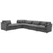 Hobson Charcoal Performance Fabric 6 Piece Modular Sectional