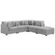 Cambria Gray 5 Piece Modular Sectional with Storage Ottoman