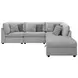 Cambria Gray 5 Piece Modular Sectional with Storage Ottoman