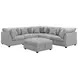 Cambria Gray 6 Piece Modular Sectional with Storage Ottoman