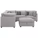 Cambria Gray 6 Piece Modular Sectional with Storage Ottoman