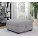 Cambria Gray Upholstered Square Storage Ottoman