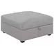 Cambria Gray Upholstered Square Storage Ottoman