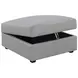 Cambria Gray Upholstered Square Storage Ottoman