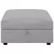Cambria Gray Upholstered Square Storage Ottoman