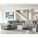 Cambria Gray Upholstered Square Storage Ottoman