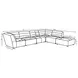 Sunny Dark Charcoal 6 Piece Sectional
