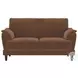 Selma Rust Velvet Crescent Arm Loveseat