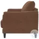Selma Rust Velvet Crescent Arm Loveseat