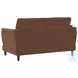 Selma Rust Velvet Crescent Arm Loveseat