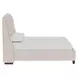 Curated Beige and Graphite Queen Upholstered Panel Halston Bed with Nailhead Trim