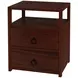 Lark Medium Brown 21" 2 Drawer Nightstand with Shelf