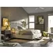 Curated Beige and Graphite Queen Upholstered Panel Halston Bed with Nailhead Trim