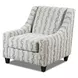 Doc Fossil Beige and Blue Upholstered Accent Chair