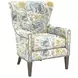 Avery Cream Upholstered Wing Chair with Nailhead Trim