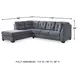 Marleton Denim 2 Piece Sleeper Sectional with LAF Chaise