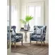 Avery Blue Upholstered Wing Chair with Nailhead Trim
