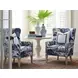 Avery Blue Upholstered Wing Chair with Nailhead Trim