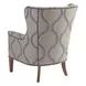 Avery Beige Upholstered Wing Chair with Nailhead Trim