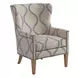 Avery Beige Upholstered Wing Chair with Nailhead Trim
