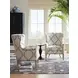 Avery Beige Upholstered Wing Chair with Nailhead Trim