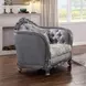 Ariadne Gray Upholstered Lounge Chair with Pillow