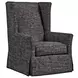 El Moro Black Upholstered Moro Swivel Chair