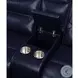 Aashi Navy Leather Reclining 90" Sofa