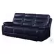 Aashi Navy Leather Reclining 90" Sofa