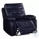 Aashi Navy Leather Recliner