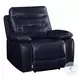 Aashi Navy Leather Recliner