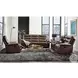 Aashi Brown Leather Reclining 90" Sofa