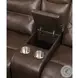 Aashi Brown Leather Reclining 90" Sofa