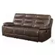 Aashi Brown Leather Reclining 90" Sofa