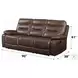 Aashi Brown Leather Reclining 90" Sofa