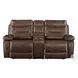 Aashi Brown Leather Reclining Living Room Set