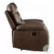 Aashi Brown Leather Reclining 78" Loveseat with Console